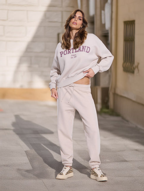 SINSAY WOMENS BASIC JOGGERS - BEIGE